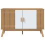 Aparador OLDEN madera maciza pino blanco y marrón 114x43x73,5cm de , Aparadores - Ref: Foro24-358611, Precio: 164,99 €, Descu...