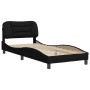 Estructura de cama con cabecero de tela negro 90x200 cm de , Camas y somieres - Ref: Foro24-3207746, Precio: 150,40 €, Descue...