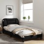 Estructura de cama con cabecero de tela negro 90x200 cm de , Camas y somieres - Ref: Foro24-3207746, Precio: 150,40 €, Descue...