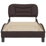 Dark brown fabric bed frame with headboard 80x200 cm by , Beds and slatted bases - Ref: Foro24-3207733, Price: 163,04 €, Disc...