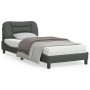 Bed frame with headboard in dark gray fabric 80x200 cm by , Beds and slatted bases - Ref: Foro24-3207731, Price: 148,99 €, Di...