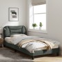 Bed frame with headboard in dark gray fabric 80x200 cm by , Beds and slatted bases - Ref: Foro24-3207731, Price: 148,99 €, Di...