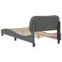 Bed frame with headboard in dark gray fabric 80x200 cm by , Beds and slatted bases - Ref: Foro24-3207731, Price: 148,99 €, Di...