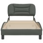 Estructura de cama con cabecero de tela gris oscuro 90x190 cm de , Camas y somieres - Ref: Foro24-3207738, Precio: 149,74 €, ...