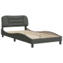 Estructura de cama con cabecero de tela gris oscuro 100x200 cm de , Camas y somieres - Ref: Foro24-3207752, Precio: 157,54 €,...