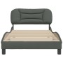 Estructura de cama con cabecero de tela gris oscuro 100x200 cm de , Camas y somieres - Ref: Foro24-3207752, Precio: 157,54 €,...