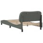 Estructura de cama con cabecero de tela gris oscuro 100x200 cm de , Camas y somieres - Ref: Foro24-3207752, Precio: 157,54 €,...