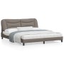 Bed frame with headboard in taupe gray fabric 180x200 cm by , Beds and slatted bases - Ref: Foro24-3207790, Price: 257,56 €, ...