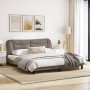 Bed frame with headboard in taupe gray fabric 180x200 cm by , Beds and slatted bases - Ref: Foro24-3207790, Price: 257,56 €, ...