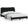 Estructura de cama con cabecero de tela negro 140x190 cm de , Camas y somieres - Ref: Foro24-3207767, Precio: 212,80 €, Descu...