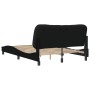 Estructura de cama con cabecero de tela negro 140x190 cm de , Camas y somieres - Ref: Foro24-3207767, Precio: 212,80 €, Descu...