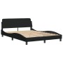 Estructura de cama con cabecero de tela negro 140x190 cm de , Camas y somieres - Ref: Foro24-3207767, Precio: 212,80 €, Descu...