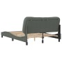 Bed frame with headboard in dark gray fabric 140x200 cm by , Beds and slatted bases - Ref: Foro24-3207773, Price: 205,12 €, D...