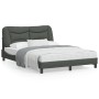 Estructura de cama con cabecero de tela gris oscuro 120x200 cm de , Camas y somieres - Ref: Foro24-3207759, Precio: 190,41 €,...