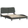 Estructura de cama con cabecero de tela gris oscuro 120x200 cm de , Camas y somieres - Ref: Foro24-3207759, Precio: 190,41 €,...