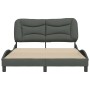 Estructura de cama con cabecero de tela gris oscuro 120x200 cm de , Camas y somieres - Ref: Foro24-3207759, Precio: 190,41 €,...