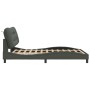 Estructura de cama con cabecero de tela gris oscuro 120x200 cm de , Camas y somieres - Ref: Foro24-3207759, Precio: 190,41 €,...