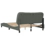 Estructura de cama con cabecero de tela gris oscuro 120x200 cm de , Camas y somieres - Ref: Foro24-3207759, Precio: 190,41 €,...