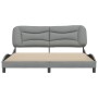 Bed frame with headboard light gray fabric 180x200 cm by , Beds and slatted bases - Ref: Foro24-3207786, Price: 223,51 €, Dis...