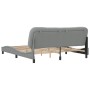 Bed frame with headboard light gray fabric 180x200 cm by , Beds and slatted bases - Ref: Foro24-3207786, Price: 223,51 €, Dis...