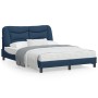 Estructura de cama con cabecero de tela azul 140x190 cm de , Camas y somieres - Ref: Foro24-3207771, Precio: 243,69 €, Descue...