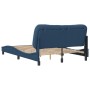 Estructura de cama con cabecero de tela azul 140x190 cm de , Camas y somieres - Ref: Foro24-3207771, Precio: 243,69 €, Descue...