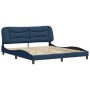 Estructura de cama con cabecero de tela azul 180x200 cm de , Camas y somieres - Ref: Foro24-3207792, Precio: 237,06 €, Descue...