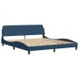 Estructura de cama con cabecero de tela azul 180x200 cm de , Camas y somieres - Ref: Foro24-3207792, Precio: 237,06 €, Descue...