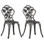 Bistro garden chairs 2 pcs cast aluminum bronze color by vidaXL, Garden chairs - Ref: Foro24-47862, Price: 158,53 €, Discount: %