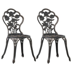 Bistro garden chairs 2 pcs cast aluminum bronze color by vidaXL, Garden chairs - Ref: Foro24-47862, Price: 158,41 €, Discount: %