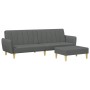 2-Sitzer-Schlafsofa mit Hocker aus dunkelgrauem Stoff von , Sofas - Ref: Foro24-3216247, Preis: 288,37 €, Rabatt: %