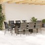 Garten-Essgruppe 9-teilig und graue synthetische Rattankissen von , Gartensets - Ref: Foro24-3213493, Preis: 678,16 €, Rabatt: %