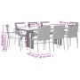 Garden dining set 9 pieces and gray synthetic rattan cushions by , Garden sets - Ref: Foro24-3213493, Price: 678,16 €, Discou...