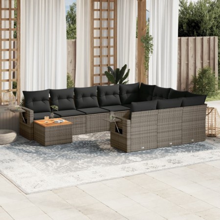 11-piece garden sofa set and gray synthetic rattan cushions by , Modular outdoor sofas - Ref: Foro24-3224751, Price: 714,08 €...