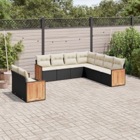 8-teiliges Gartensofa-Set und schwarze synthetische Rattankissen von , Gartensets - Ref: Foro24-3227778, Preis: 595,03 €, Rab...