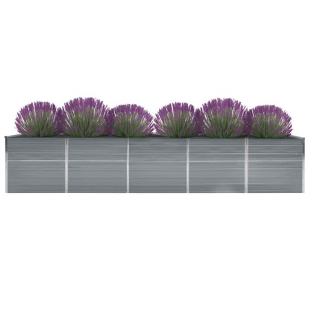 Arriate de jardín de acero galvanizado gris 400x80x77 cm de vidaXL, Maceteros y jardineras - Ref: Foro24-47060, Precio: 132,8...