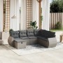 7-teiliges Gartensofa-Set mit grauen PE-Rattan-Kissen von , Gartensets - Ref: Foro24-3264146, Preis: 498,00 €, Rabatt: %