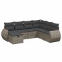 7-teiliges Gartensofa-Set mit grauen PE-Rattan-Kissen von , Gartensets - Ref: Foro24-3264146, Preis: 498,00 €, Rabatt: %