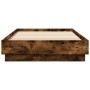 Smoked oak plywood bed frame 90x200 cm by , Beds and slatted bases - Ref: Foro24-839606, Price: 93,99 €, Discount: %