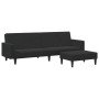 Sofá cama de 2 plazas con taburete terciopelo negro de , Sofás - Ref: Foro24-3216239, Precio: 309,19 €, Descuento: %