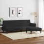 Sofá cama de 2 plazas con taburete terciopelo negro de , Sofás - Ref: Foro24-3216239, Precio: 309,19 €, Descuento: %