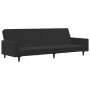 Sofá cama de 2 plazas con taburete terciopelo negro de , Sofás - Ref: Foro24-3216239, Precio: 309,19 €, Descuento: %