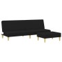 Sofá cama de 2 plazas con taburete tela negro de , Sofás - Ref: Foro24-3216226, Precio: 267,82 €, Descuento: %