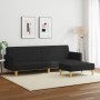 Sofá cama de 2 plazas con taburete tela negro de , Sofás - Ref: Foro24-3216245, Precio: 307,24 €, Descuento: %