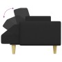 Sofá cama de 2 plazas con taburete tela negro de , Sofás - Ref: Foro24-3216245, Precio: 303,11 €, Descuento: %