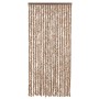 Beige and dark brown chenille anti-fly curtain 100x200 cm by , Mosquito nets for windows - Ref: Foro24-377322, Price: 62,34 €...