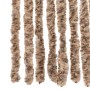 Beige and dark brown chenille anti-fly curtain 100x200 cm by , Mosquito nets for windows - Ref: Foro24-377322, Price: 62,34 €...