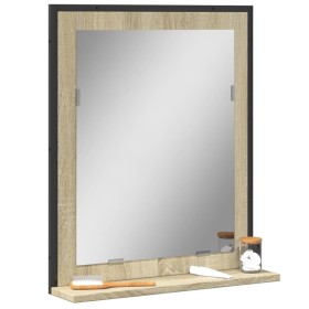 Bathroom mirror with Sonoma engineered wood shelf 50x12x60 cm by , Dressing tables - Ref: Foro24-842417, Price: 42,73 €, Disc...