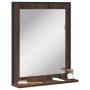 Bathroom mirror with brown engineered wood shelf 50x12x60 cm by , Dressing tables - Ref: Foro24-842420, Price: 43,03 €, Disco...