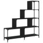 Bookcase with 4 steps in black engineered wood 139x33.5x149 cm by , Bookcases and shelves - Ref: Foro24-842476, Price: 138,75...